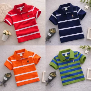 TMF-623 POLO T SHIRT Combo 4pcs-(red/navy/orange/parrot)