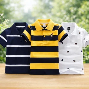 TMF-537 POLO T SHIRT Combo 3pcs-(navy/m-yellow/white-love)