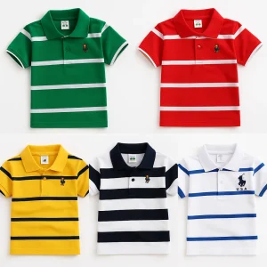 TMF-703 POLO T SHIRT Combo 5pcs-(green,red,yellow,M-white,usa-white)