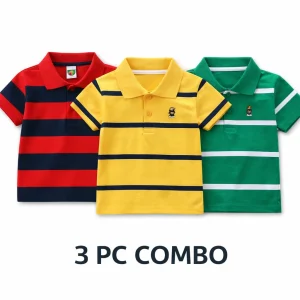 TMF-517 POLO T SHIRT Combo 3pcs-(green,yellow,M-red)