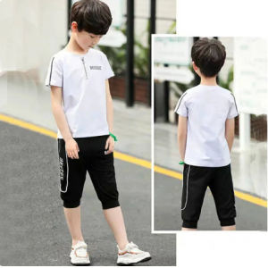 TMF-31 COTTON T SHIRT & PANT COMBO 2 PCS (white chain)