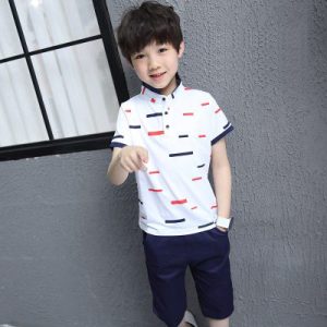 TMF-26 POLO T SHIRT  PANT COMBO 2 PCS (white-streap cheak)