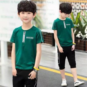 TMF-31 COTTON T SHIRT & PANT COMBO 2 PCS (green chain)