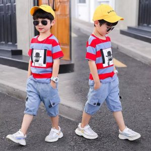 TMF-28 T SHIRT &JEAN'S PANT COMBO 2 PCS (RED)