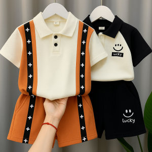 TMF-334 POLO T SHIRT COMBO 2 SET (orange tara/lucky)