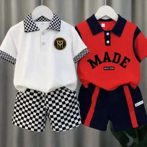 TMF-323 POLO T SHIRT COMBO 2 SET (red full made/white tm)