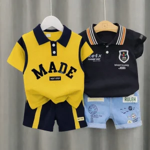 TMF-333 POLO T SHIRT COMBO 2 SET (ketx black jeans/yellow full made)