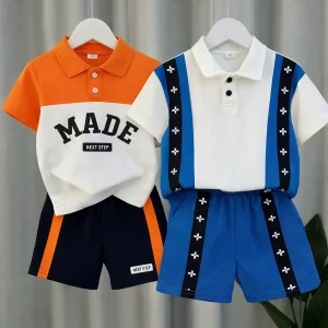 TMF-316 POLO T SHIRT COMBO 2 SET (orange  made/blue tara)