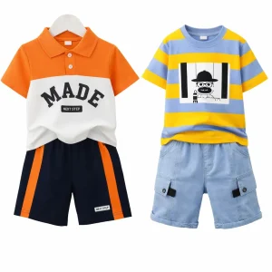 TMF-322 POLO T SHIRT COMBO 2 SET (orange made/yellow jeans)