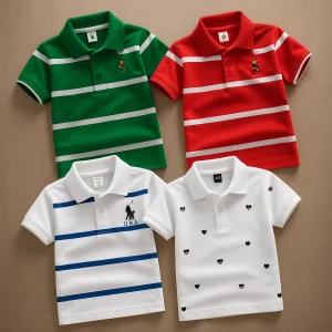 TMF-612 POLO T SHIRT Combo 4pcs-(red,green,usa-white,love-white)