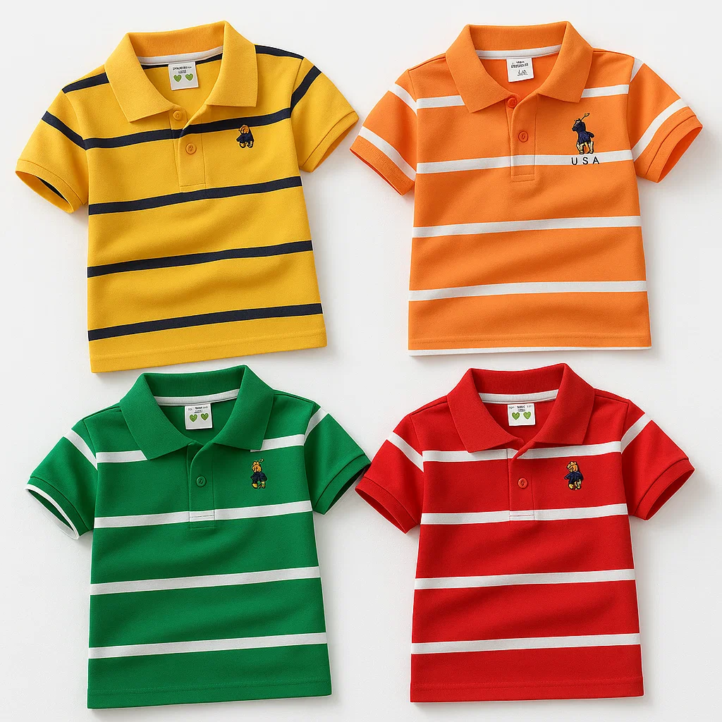 TMF-611 POLO T SHIRT Combo 4pcs-(orange,red,green,yellow)