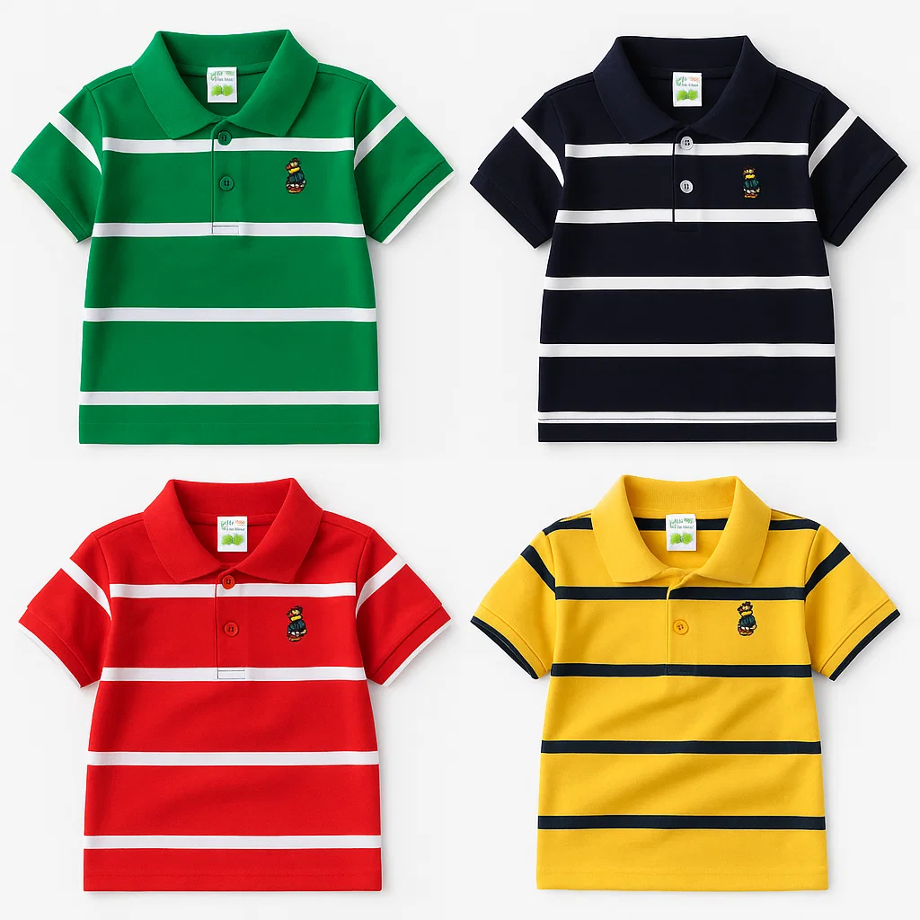TMF-610 POLO T SHIRT Combo 4pcs-(black,red,green,yellow)