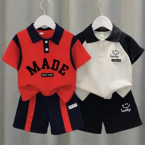 TMF-310 POLO T SHIRT COMBO 2 SET (full red made/lucky white black)