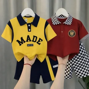 TMF-309 POLO T SHIRT COMBO 2 SET (full yellow made/tm red)