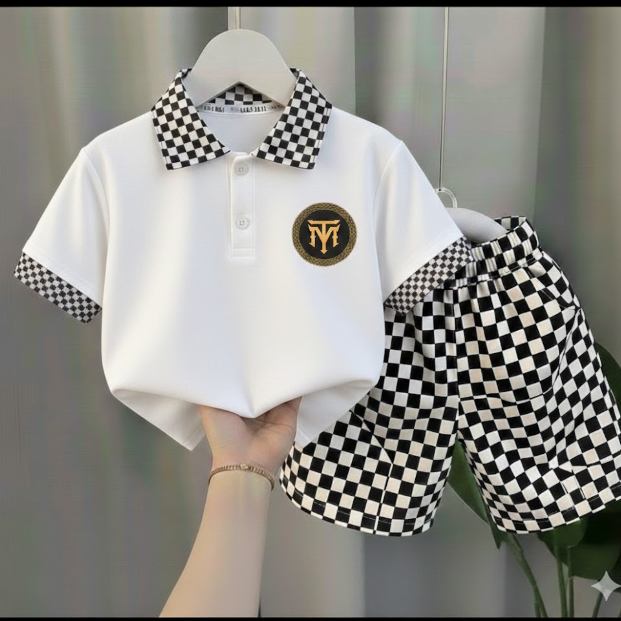 TMF-19 POLO T SHIRT PANT COMBO 2 PCS (tm-white)