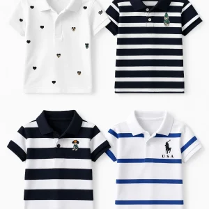 TMF-608 POLO T SHIRT Combo 4pcs-(black,usa-white,M-white,love-white)