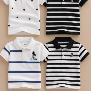 TMF-607 POLO T SHIRT Combo 4pcs-(black,white,usa-white,love-white)