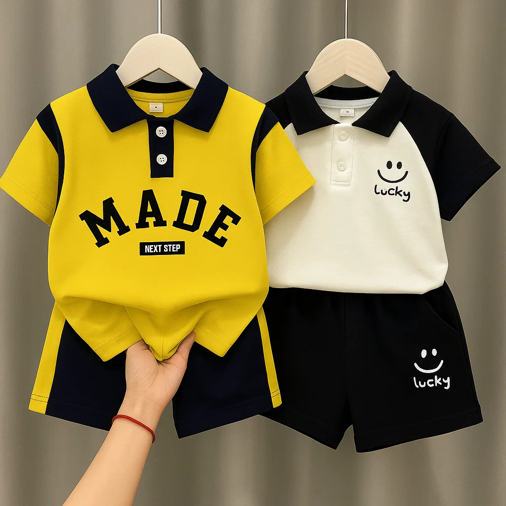 TMF-301 POLO T SHIRT COMBO 2 SET (Lucky,Yellow full Made)