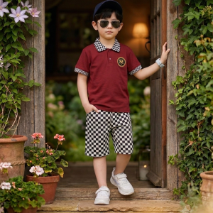 TMF-17 POLO T SHIRT & PANT COMBO 2 PCS (tm-maroon)