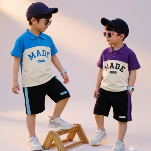 TMF-352 POLO T SHIRT COMBO 2 SET (purple made/sky made)