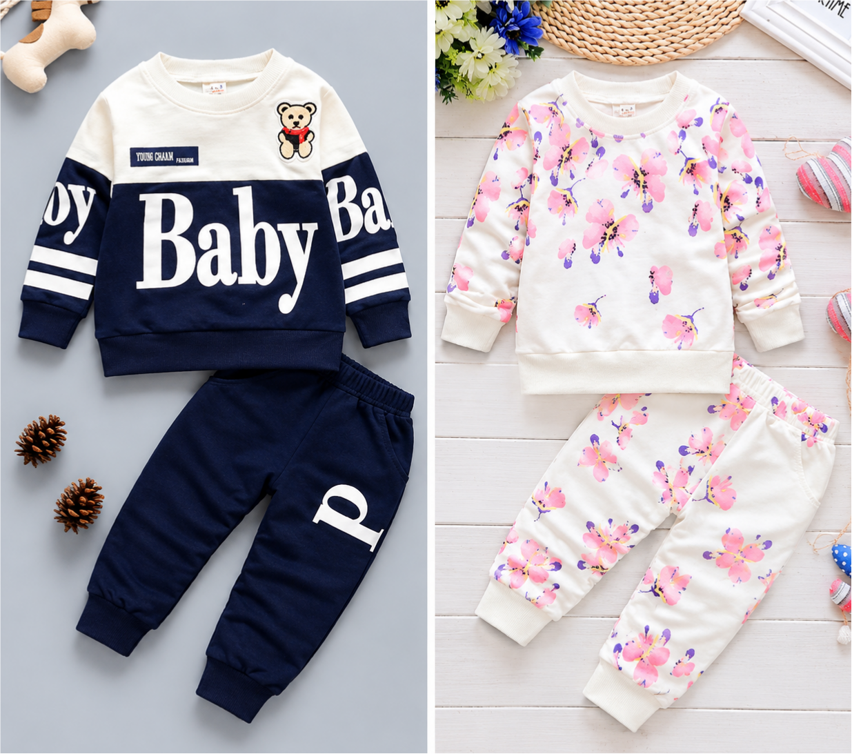 TMF-220 Combo Offer-(Baby Navy/White Flower)