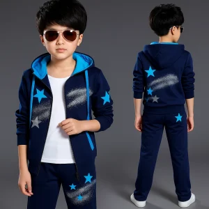 TMF-803 Zipper Hoddie & Pant Set-(Navy Tara)