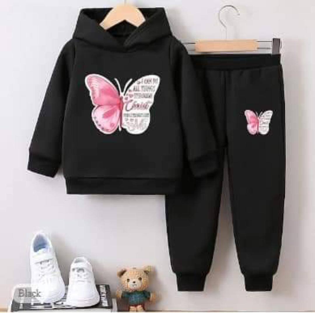 TMF-211 Hoodie &Pant Set-(Black Butterfly)
