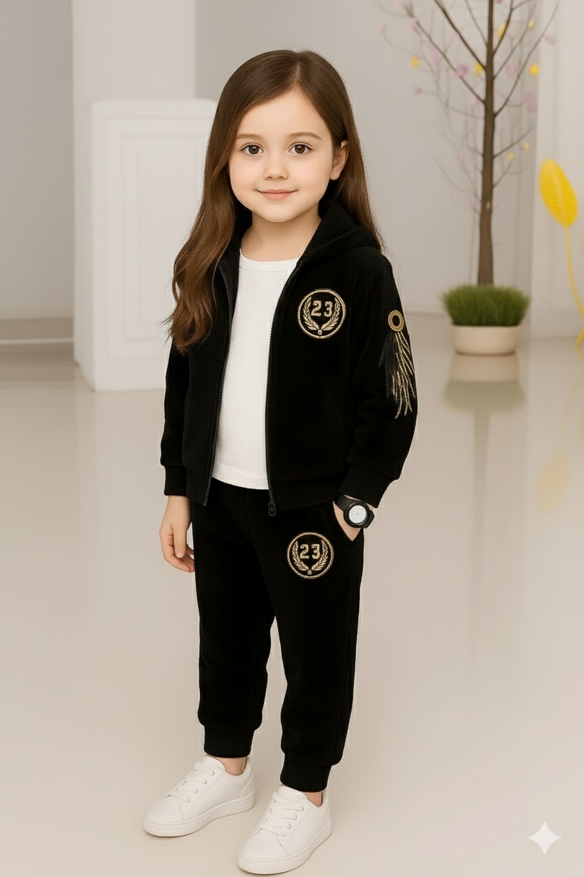 TMF-818 Hoddie & Pant Set-(Girl Black Eagle)