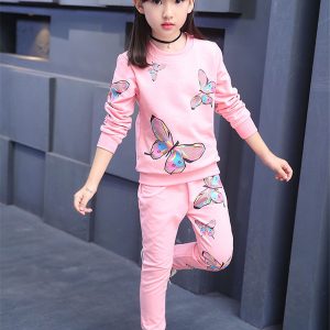 TMF-210 Sweater & Pant Set-(Pink Butterfly)