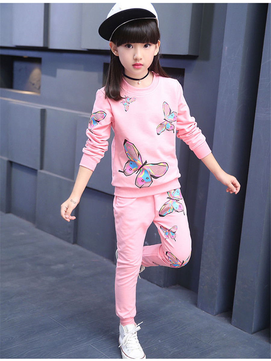 TMF-210 Sweater & Pant Set-(Pink Butterfly)